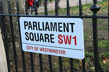 parliament square sign